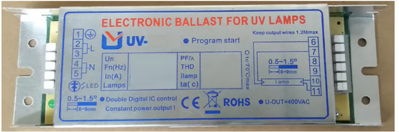 Lampa bakteriobójcza w kształcie litery H Statecznik elektroniczny do lamp UV 150W