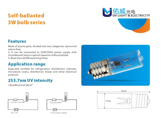 Statecznik UV 12VDC Elektroniczny statecznik 3W UV o małej mocy zabijający bakterie